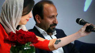 عکسی از ترانه علیدوستی و اصغر فرهادی در جشنواره کن