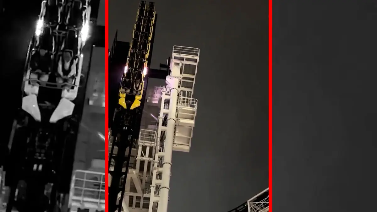 فیلم نقص فنی ترن هوایی در ارتفاع ۴۰ متری