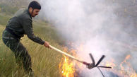 آتش در جان یک هکتار از مراتع پارک ملی تندوره