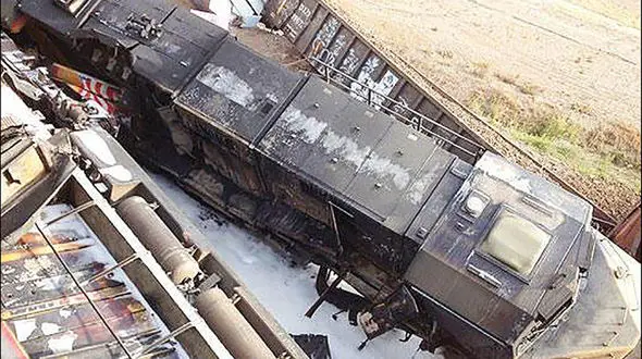 فیلم واژگونی وحشتناک قطار کود شیمیایی در کانادا / عمدی بوده؟! + عکس