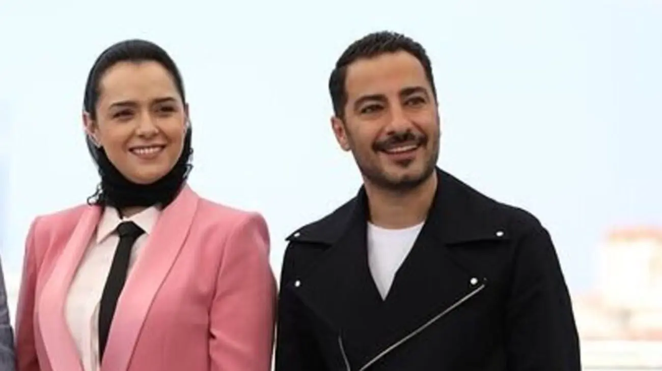 عکس لو رفته منشوری از نوید محمدزاده و ترانه علیدوستی در فیلم تفریق