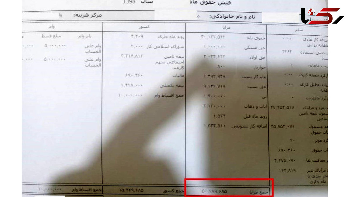 فیش حقوقی میلیونی یکی از مسئولان لو رفت / بیش از 100 میلیون برای یک ماه + اسم و سند حیرت آور 