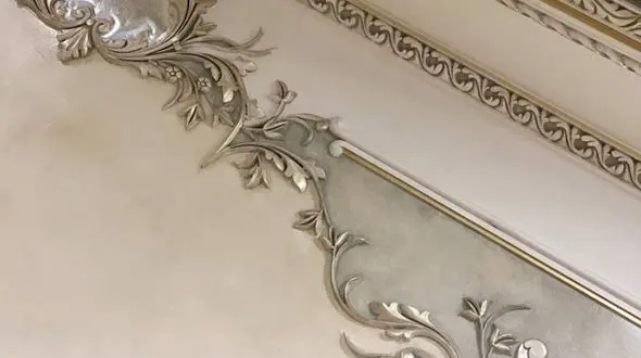 نمونه های جدید گچبری سقف و دیوار پذیرایی و آشپزخانه