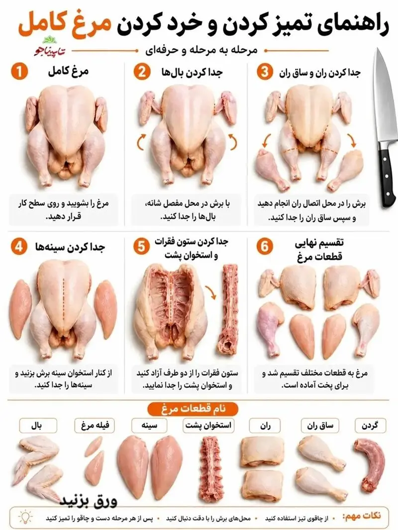 تمیز کردن مرغ