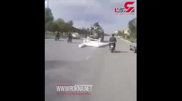 حمل عجیب بار با بونکر سیمان! + فیلم 