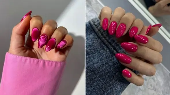 ناخن صورتی تیره: 32 ایده جذاب برای زیبایی دستان شما