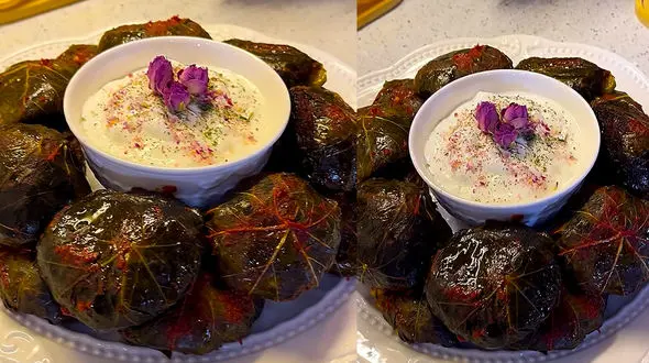 این دلمه با گوجه‌ سبز یه طعم دیگه داره! / فیلم