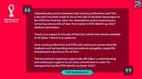 فیفا مصرف نوشیدنی الکلی را ممنوع کرد