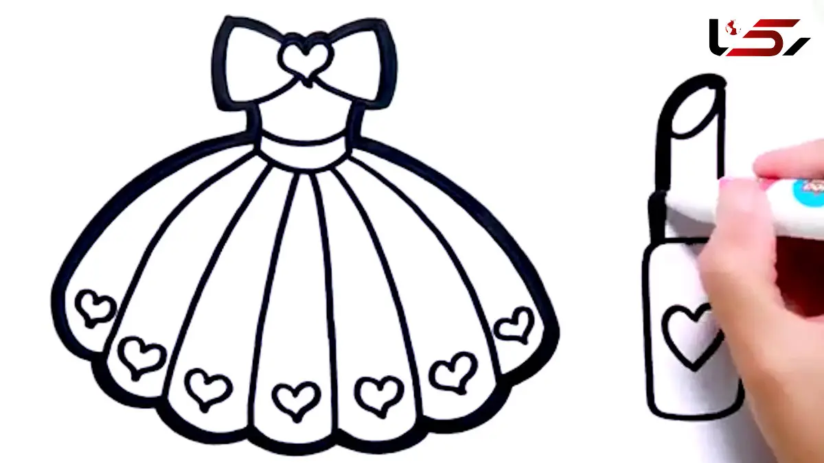 فیلم آموزش نقاشی لباس دخترانه کودکانه