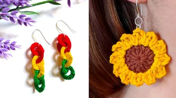 15 طرح خیره‌ کننده گوشواره بافتنی فانتزی برای طرفداران مد