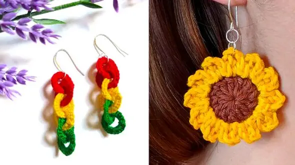 15 طرح خیره‌ کننده گوشواره بافتنی فانتزی برای طرفداران مد