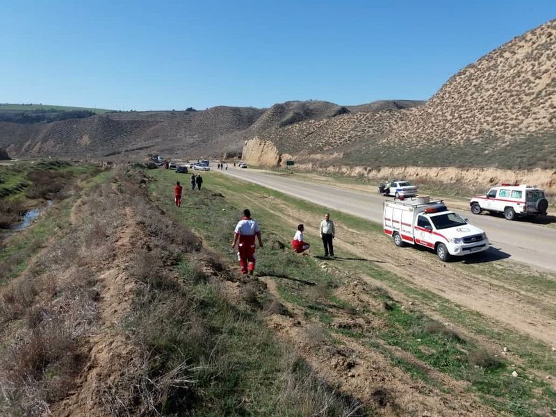 واژگونی تریلی حامل سوخت در مراوه تپه در استان گلستان 