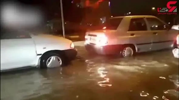 آب گرفتگی  تهران بخاطر بارش باران شب گذشته + فیلم