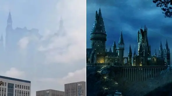پدیدار شدن مدرسه هری پاتر در آسمان چین! + فیلم