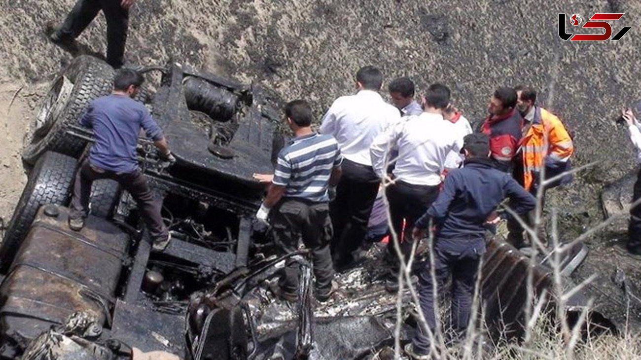 عکس سقوط مرگبار اتوبوس به دره در دهدز ایذه / 2 کشته و 15 مجروح