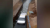 شیرجه عجیب یه خودروی سواری در کانال آب