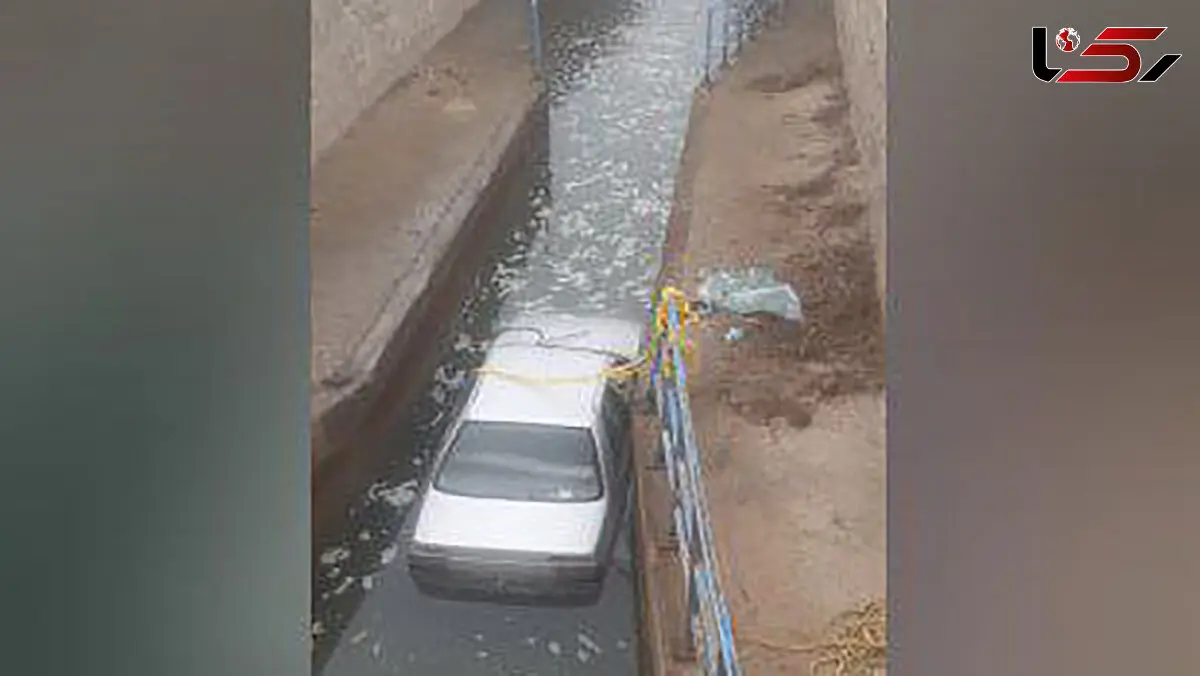 شیرجه عجیب یه خودروی سواری در کانال آب
