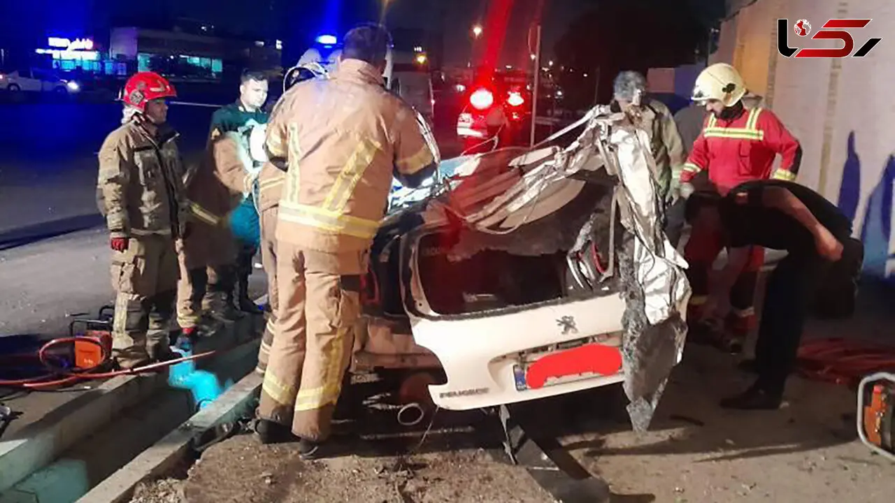 تصادف مرگبار در اتوبان لشکری / 2 جوان تهرانی در میان آهن پاره ها جان باختند