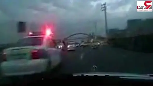 فیلم لحظه تعقیف و گریز پلیس با دزد پرشیا سوار در جنوب تهران