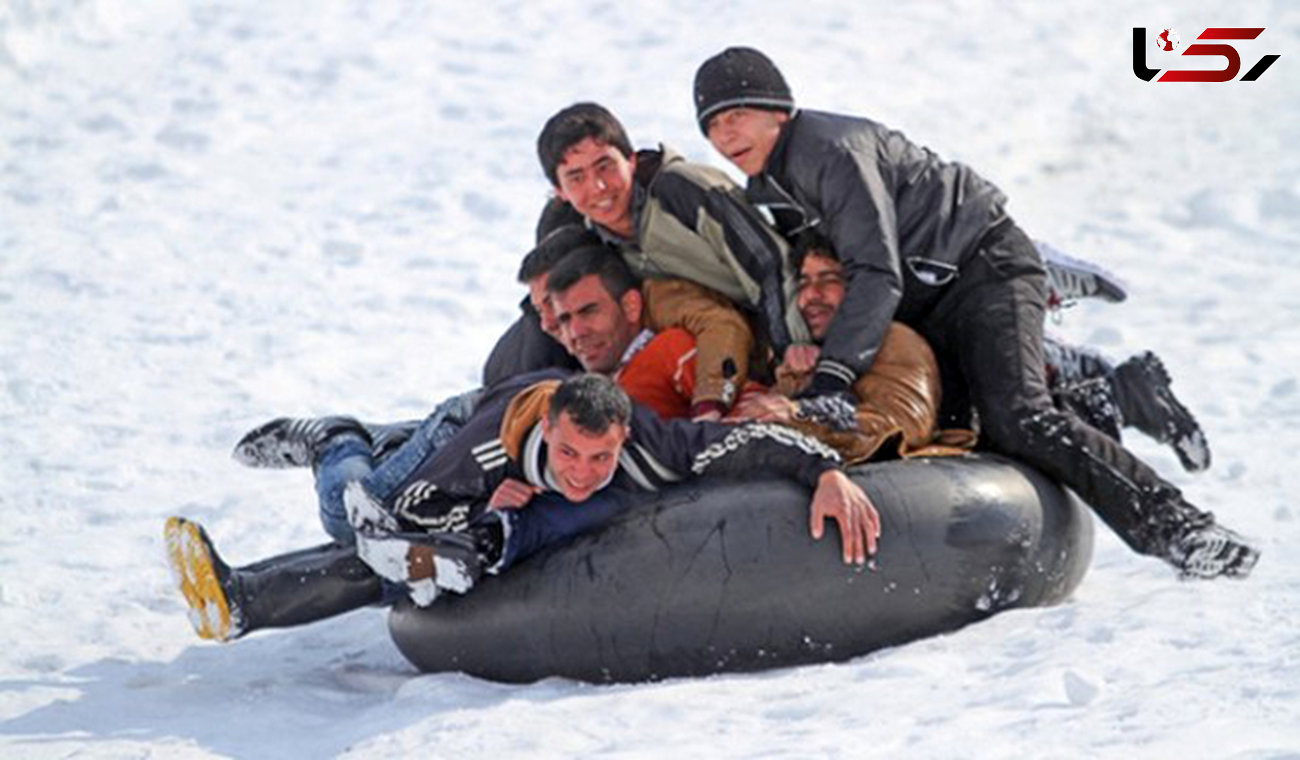 تیوب سواری ، یک تفریح خطرناک در روزهای برفی همدان