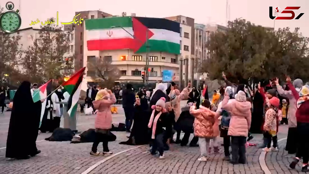 حمایت دختران ایران از مردم غزه و فلسطین در تئاتر شهر + فیلم