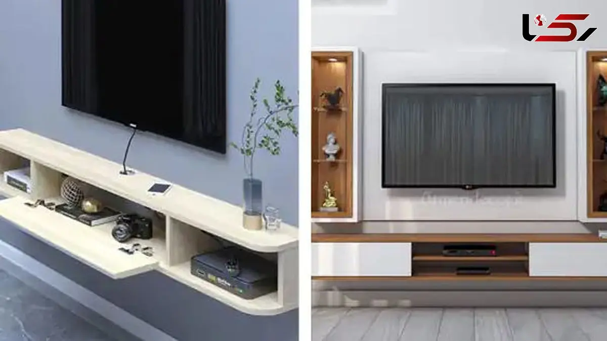 جدیدترین مدل های میز تلویزیون دیواری چوبی با طرح های ساده
