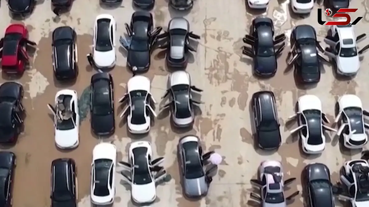 خسارت شدید سیل به بنزهای چین + فیلم 