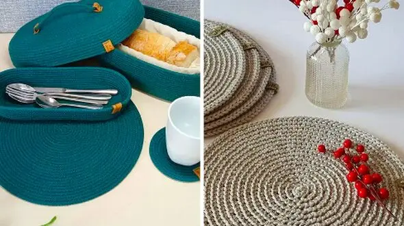 15 مدل زیربشقابی دستبافت جذاب برای جلوه‌ شیک و مدرن در منزل
