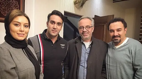 عکس یادگاری پوریا پورسرخ و سحرقریشی ساعت 5 صبح سر صحنه +عکس