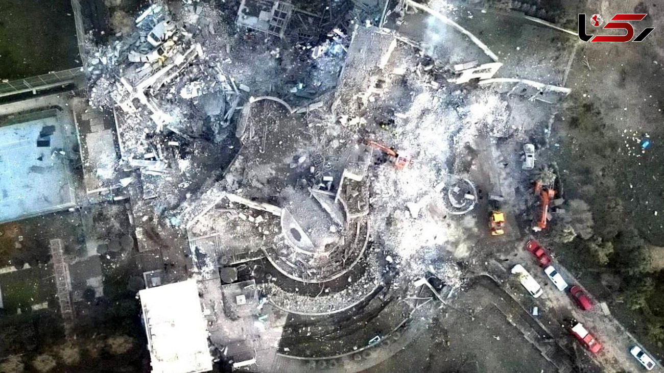 اولین عکس هوایی از اصابت موشک‌های نقطه زن سپاه به مقرر موساد در اربیل