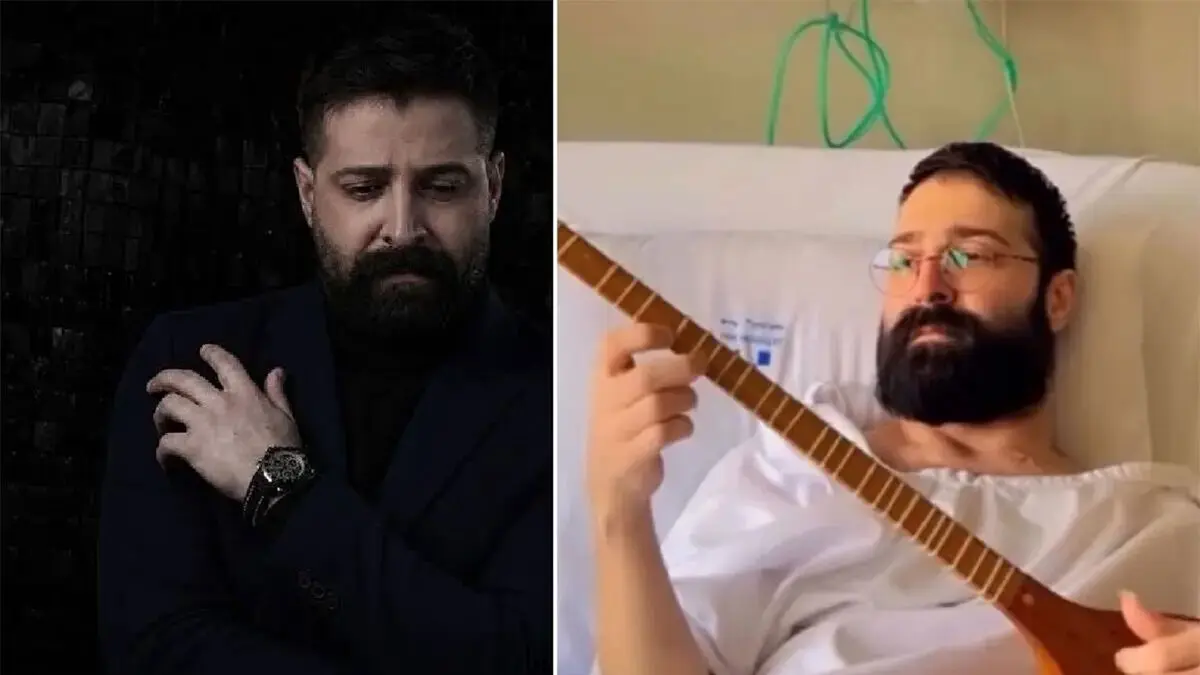 فیلم سوزناک حمید هیراد روی تخت بیمارستان / نواختن سه تار در روزهای سخت بیماری