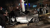 عکس وحشتناک از تصادف مرگبار سمند با تیرچراغ برق در خمینی شهر + جزییات