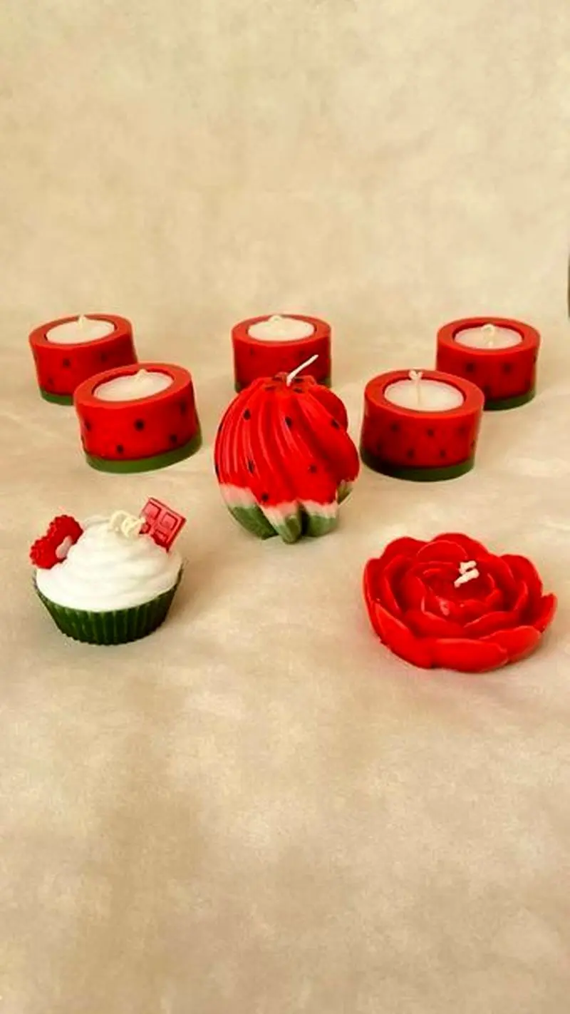 مدل شمع یلدایی | مدل شمع یلدایی جدید ۱۴۰۴ با طرح انار و هندوانه که عروس های باسلیقه عاشقشن!