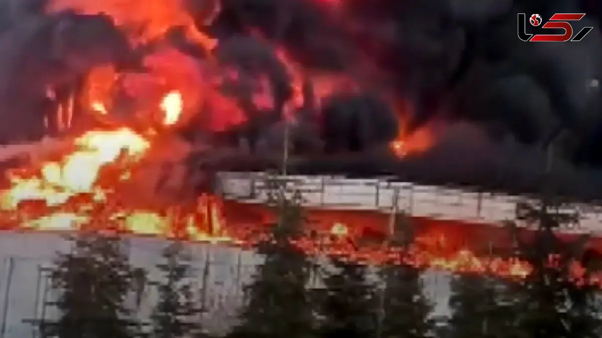 فیلم آتش‌سوزی گسترده در کارخانه محصولات شیمیایی کریکاله ترکیه