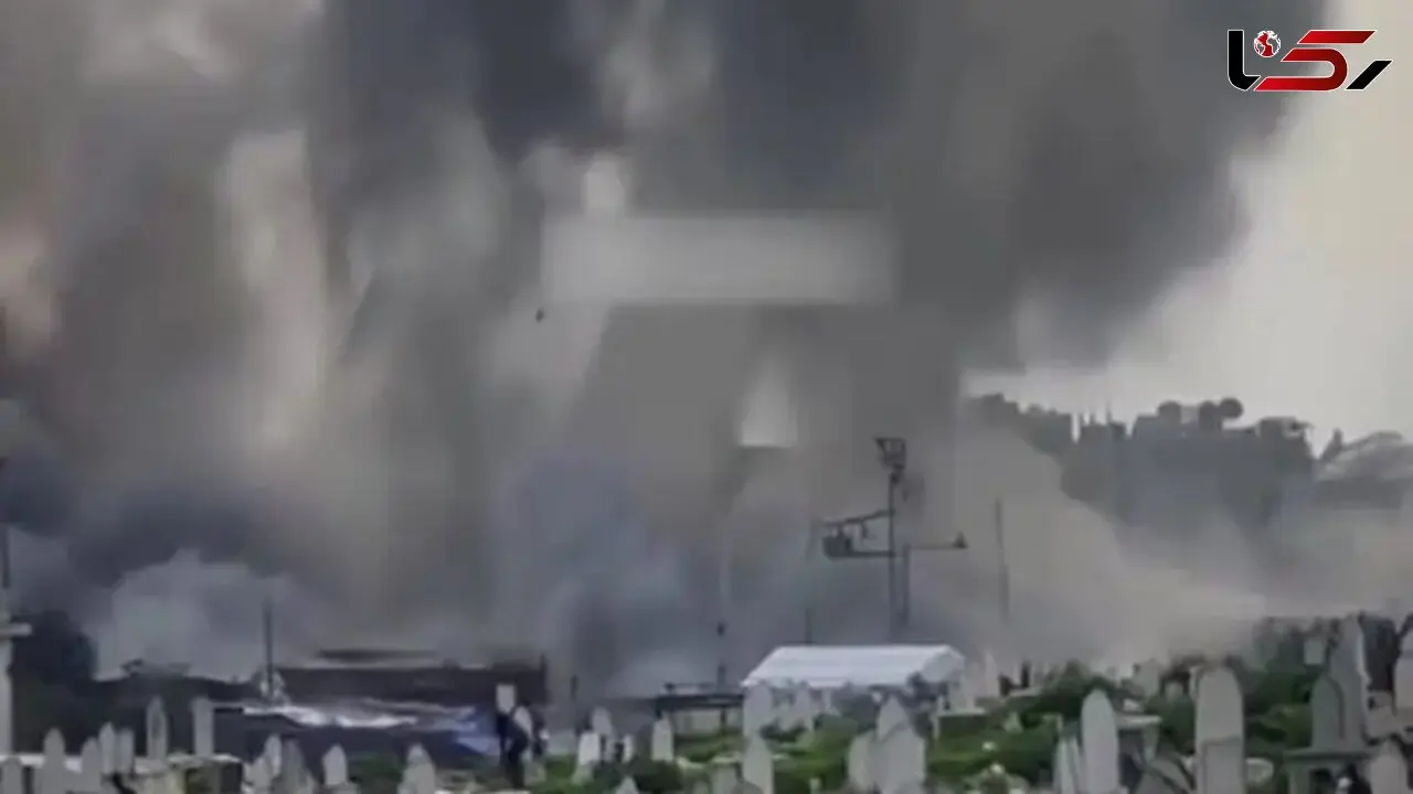 فیلم لحظه اصابت موشک اسرائیلی به غزه