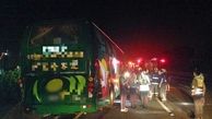 6 کشته در برخورد یک اتوبوس با گاردریل  + عکس 