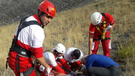 سقوط پراید به دره 150 متری در منطقه دریاچه تار 