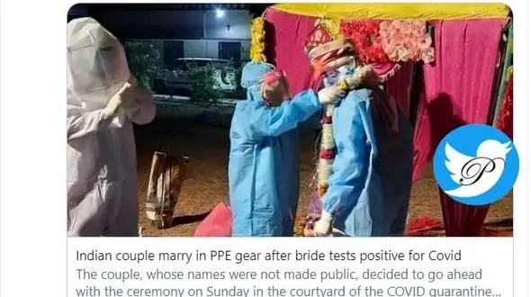 مراسم عروسی در هند با لباس بیمارستان +عکس