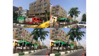 فوری/سقوط درخت  روی اتوبوس بی آر تی در خیابان ولیعصر+ عکس