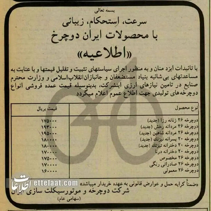 قیمت دوچرخه