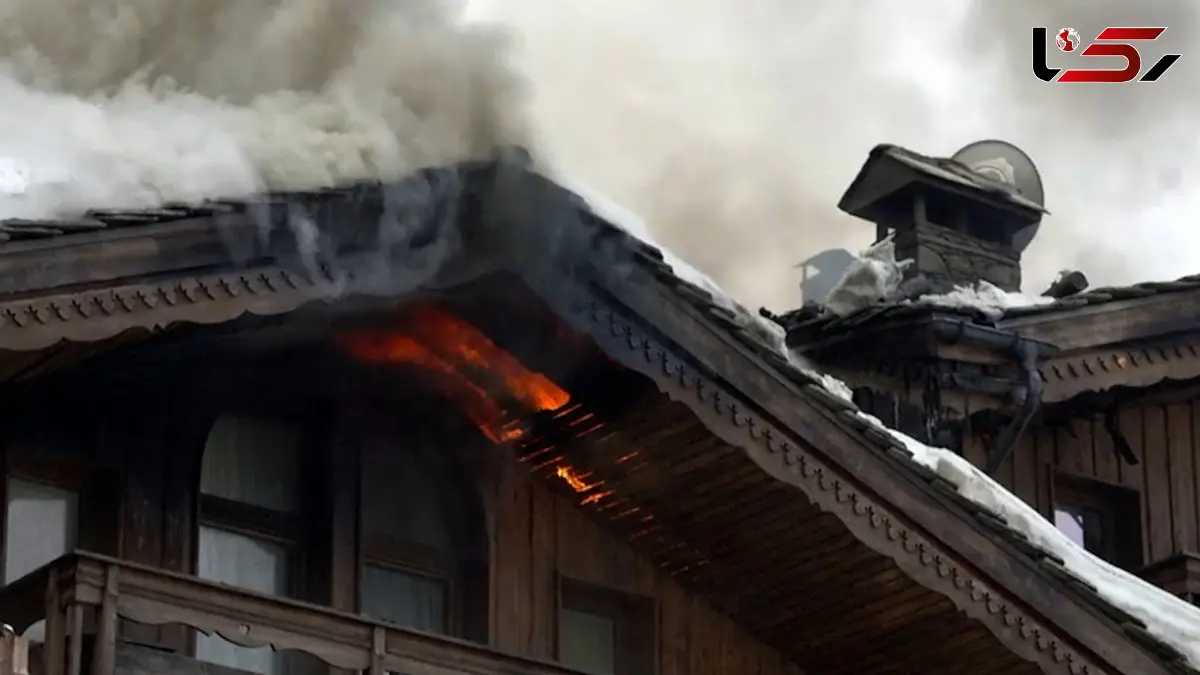 فیلم آتش سوزی هتل لوکس در شرایط برفی