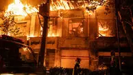 فیلم آخرالزمانی از آتش‌ سوزی در میدان شهرداری گرگان