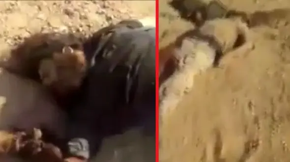 اجساد زشت داعشی‌ها در رقه را ببینید+ فیلم(16+)