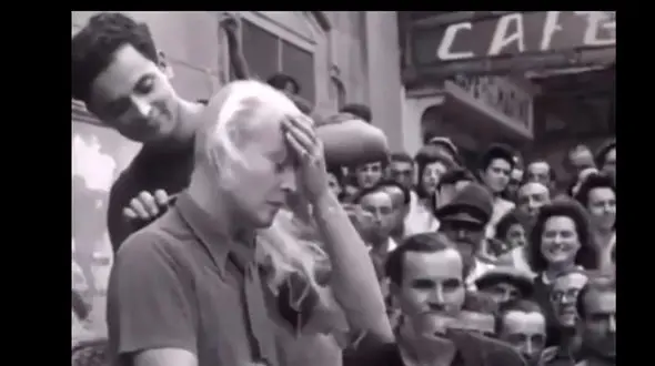 فیلم تراشیدن موهای زنان زیبا که با آلمانی های نازی رابطه داشتند  / پاکسازی ننگین بعد از سقوط هیتلر !