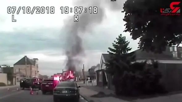 فیلم لحظه انفجار و تخریب یک خانه