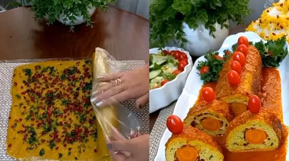 رولت مرغ مناسب برای مهمانی ها / فیلم