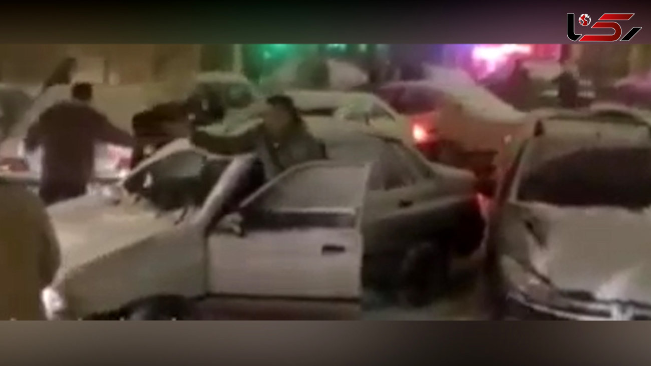 فیلم عجیب از  لحظه لیز خوردن و تصادف شدید خودروها در مراغه 
