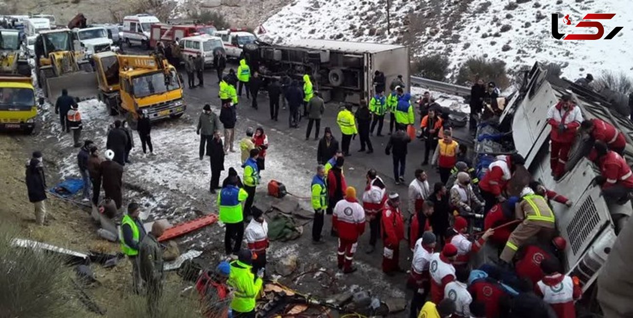 برخورد وحشتناک اتوبوس و کامیون فاجعه به بار آورد/ 11 نفر مصدوم شدند