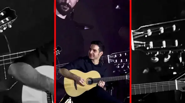فیلم واکنش محسن یگانه به پاره شدن سیم گیتار