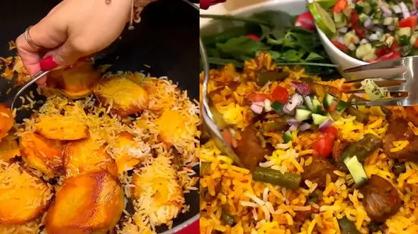 لوبیاپلوی مجلسی ناهار خوشمزه امروز + فیلم 